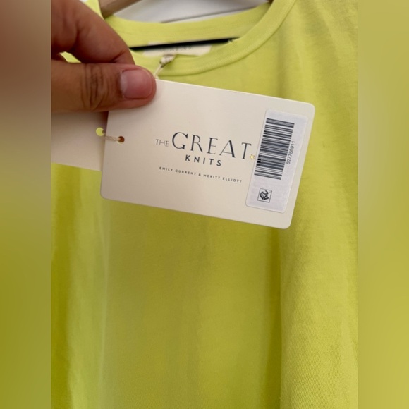 The GREAT. 2 Top The Little Tee in Lime Zest 100% cotton NWT - Picture 6 of 10